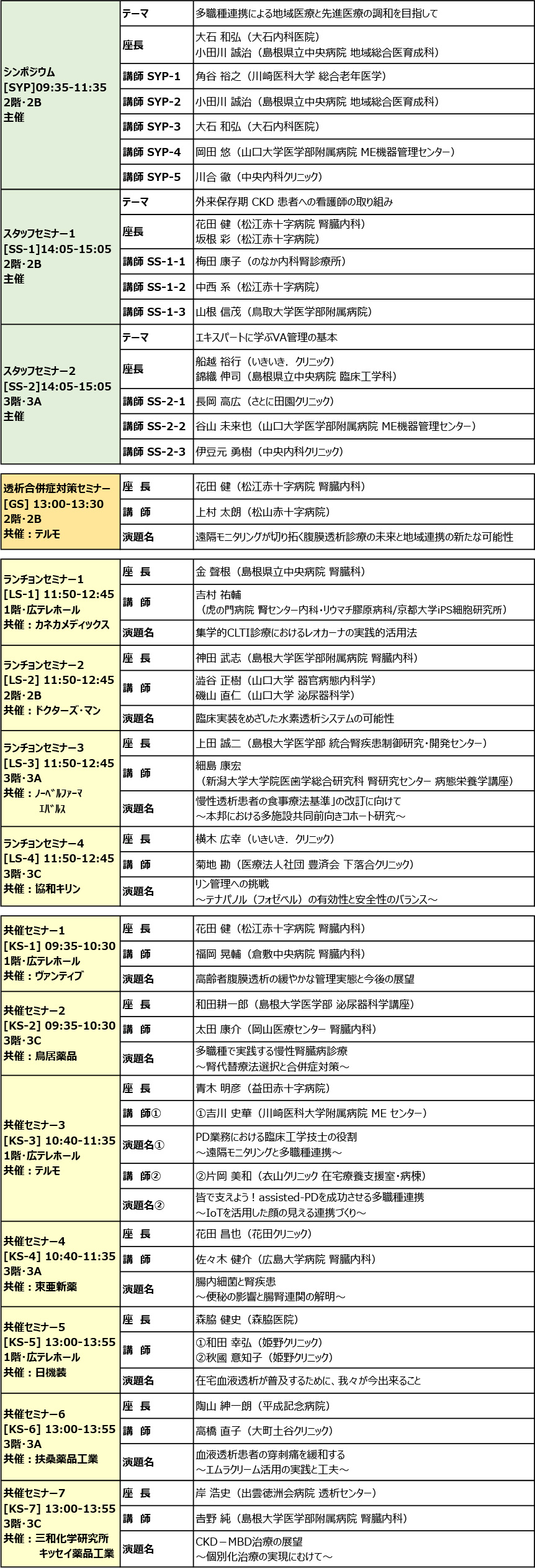 主催・共催イベント情報